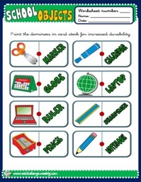 School objects - dominoes