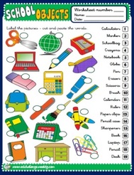 School Objects - worksheet 1 